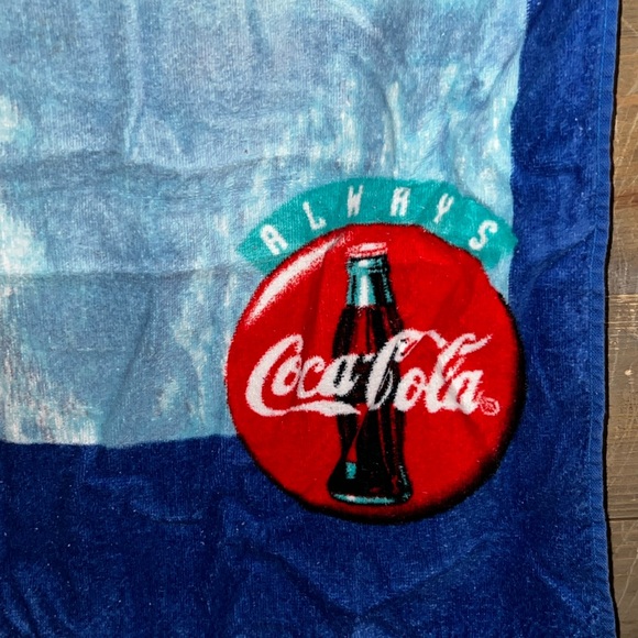1996 vintage Coca-Cola drawstring beach towel in bag 2 in 1 - Picture 2 of 13